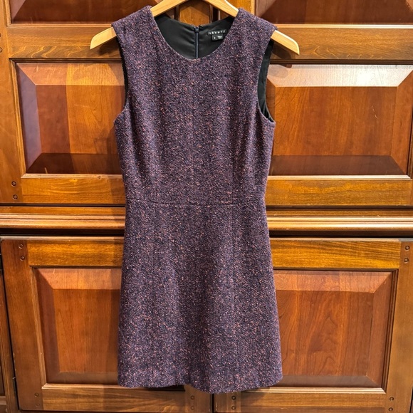 Theory Franita Varro Geranium Multi Color Tweed Dress Sz 2 - Picture 2 of 13